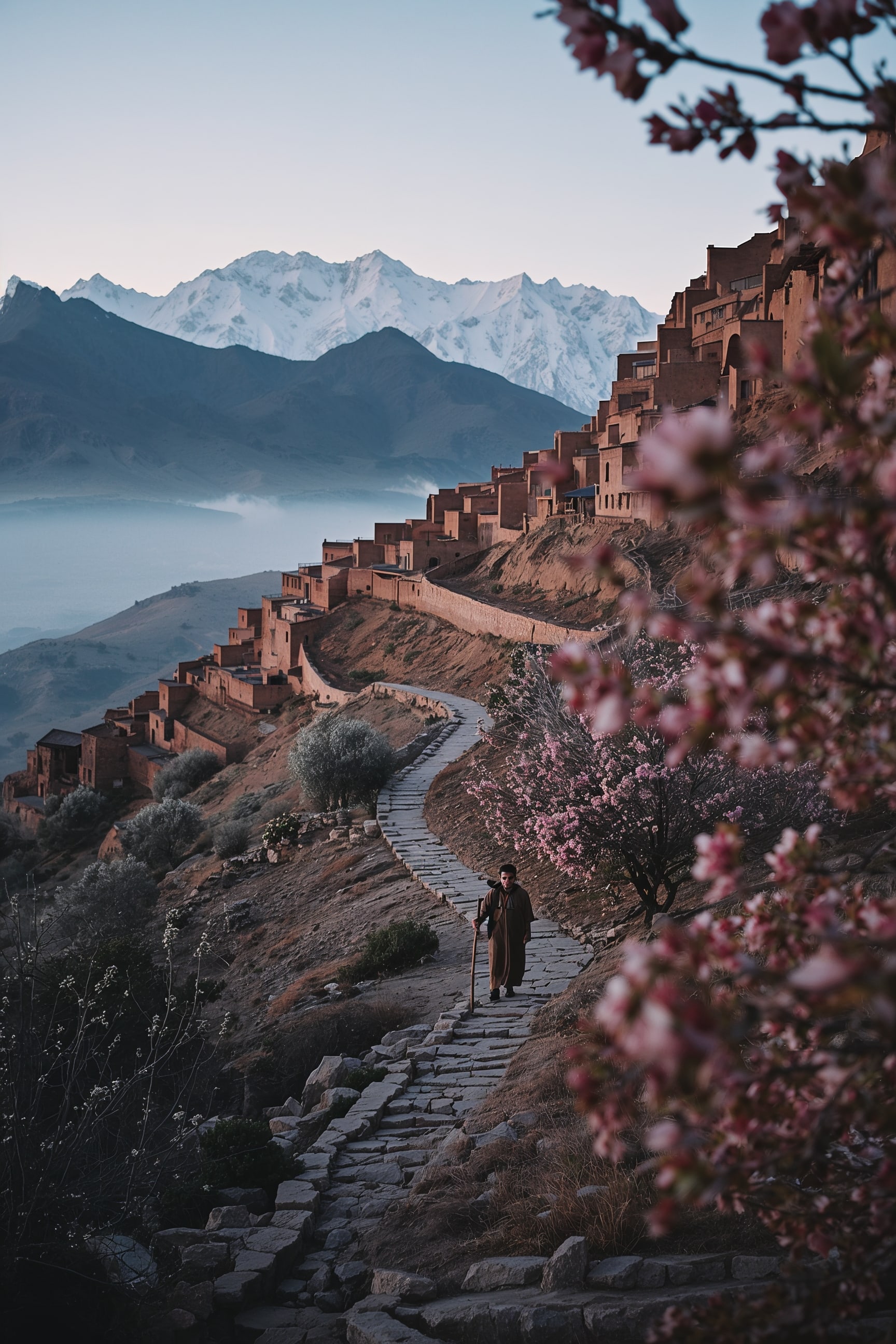 Sendero del Atlas con almendros